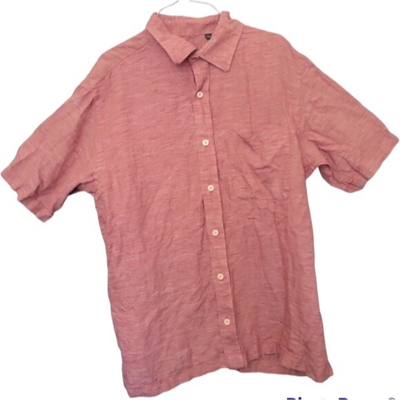 ORVIS RED LINEN BUTTON DOWN SHIRT - L - Picture 2 of 10